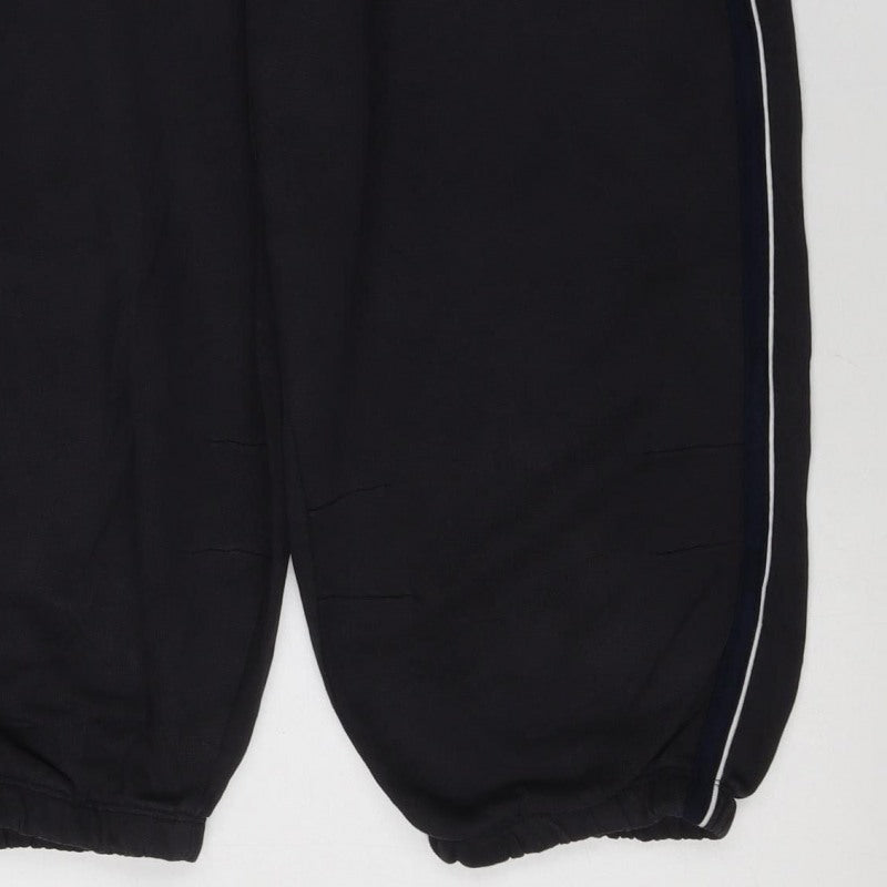 lets frans Women Black S Jogger Track Pants Cotton Side Stripe