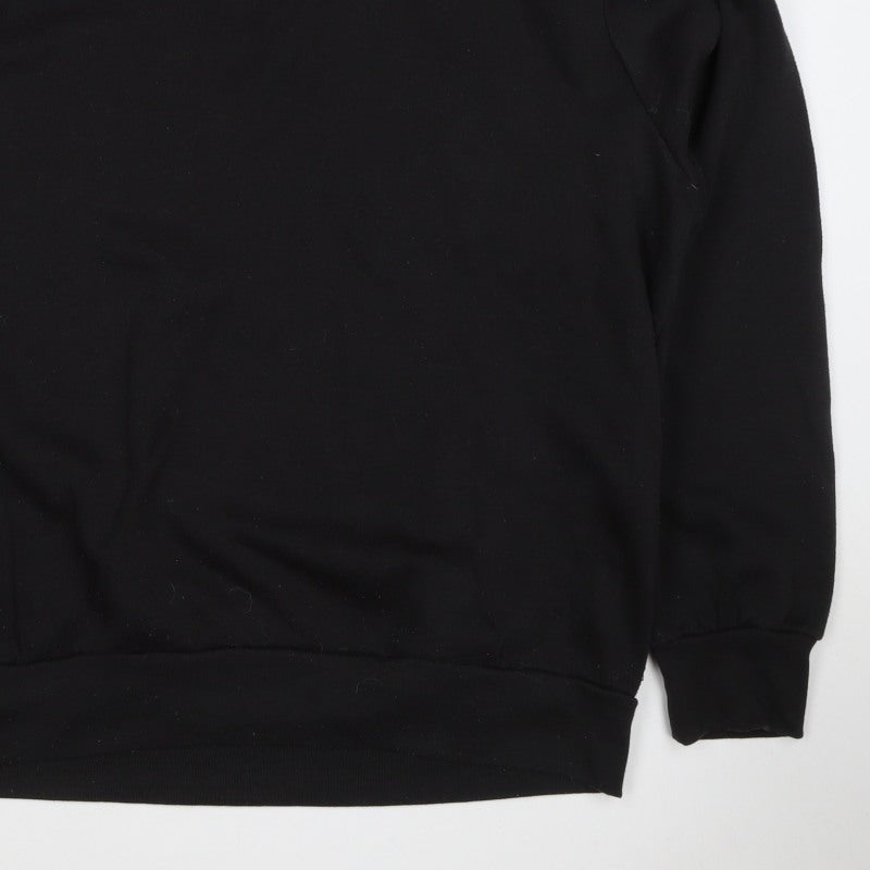 Slazenger Men’s Black 3XL Crew Neck Logo Pullover Sweatshirt