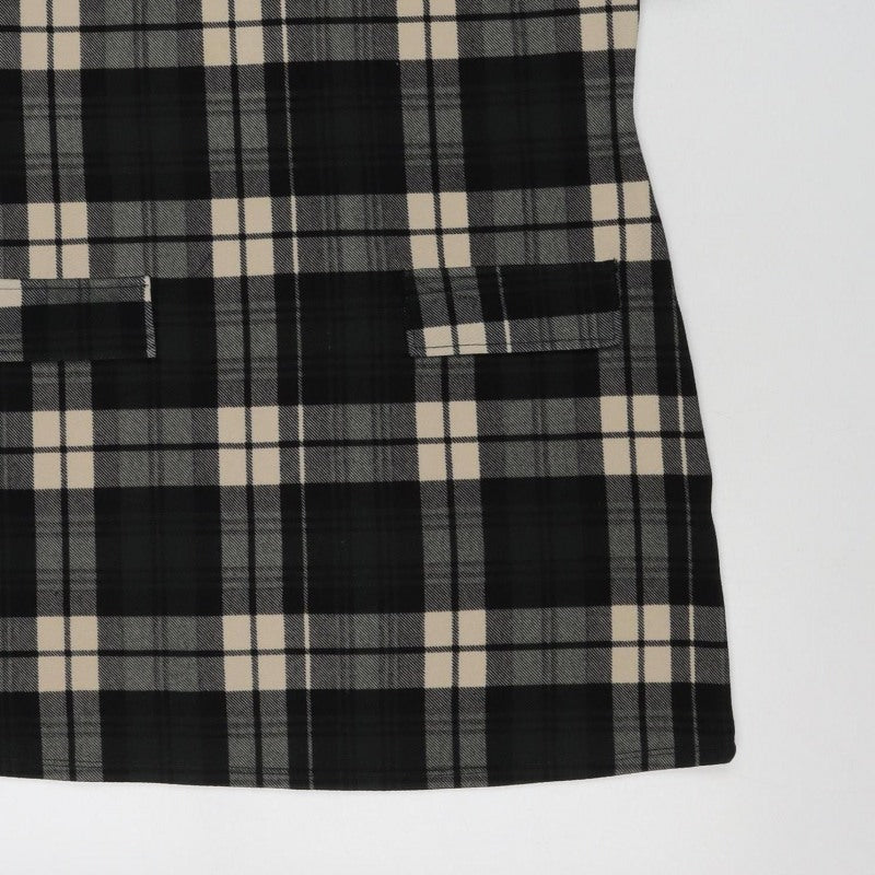 Dorothy Perkins Women Black Check Shift Dress UK 10 3/4 Sleeve