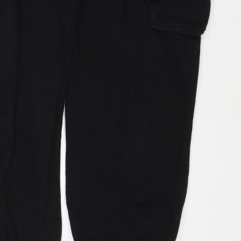 Zara Women Black M Jogger Sweatpants Elastic Waist Pockets
