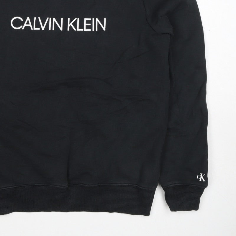 Calvin Klein Jeans Women’s Black M Logo Pullover Crew Sweatshirt