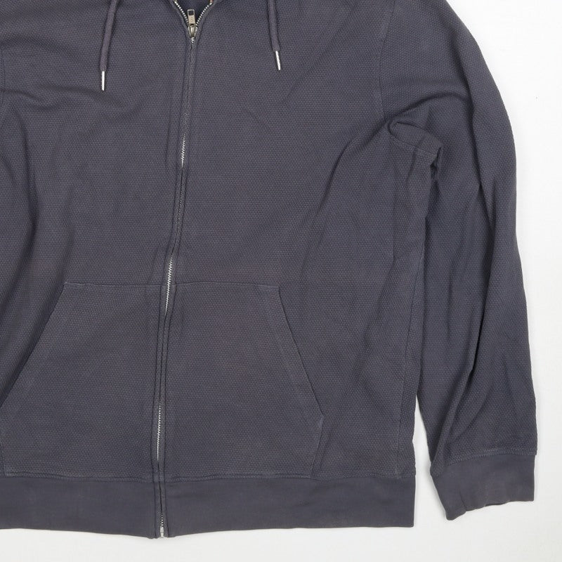 Next Men’s Blue L Full Zip Hooded Cotton Blend Hoodie
