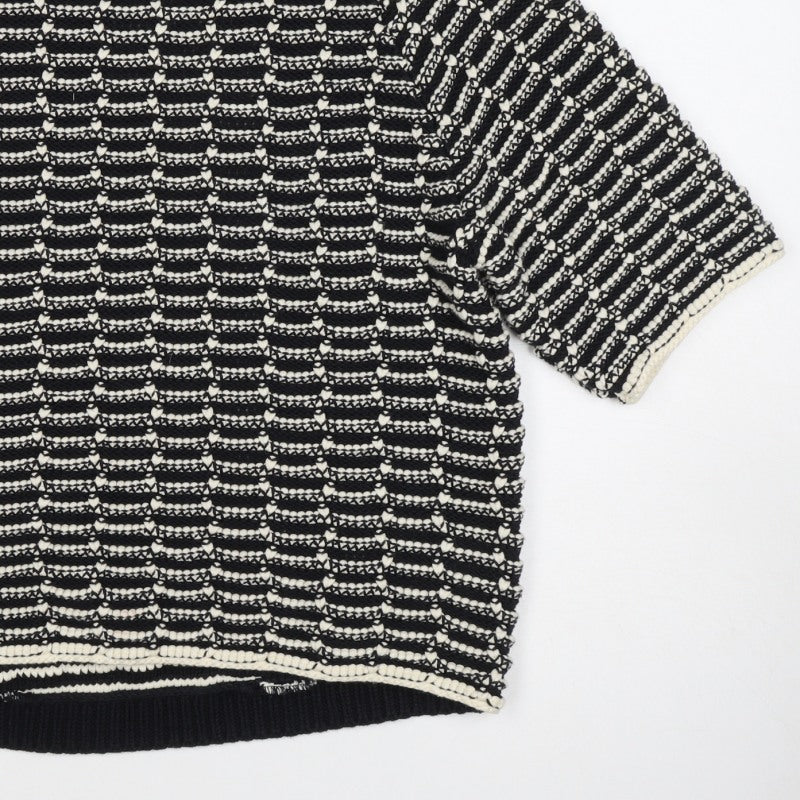Next Women’s Black Ivory Striped Knit Pullover Jumper Size M