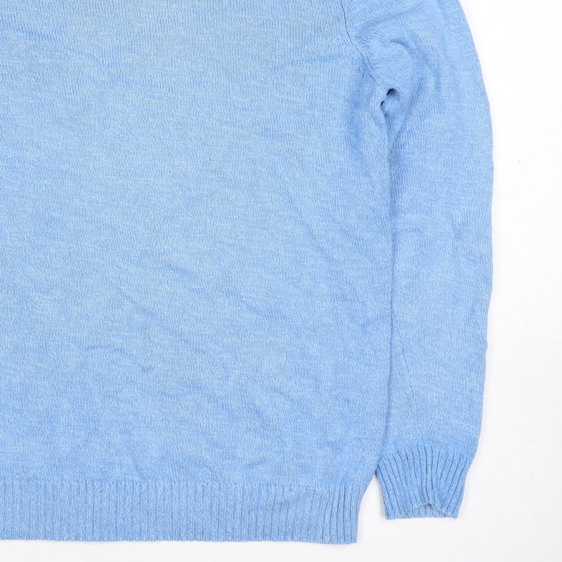 Atlantic Bay Men’s Blue Cotton Crew Neck Pullover Jumper Size S
