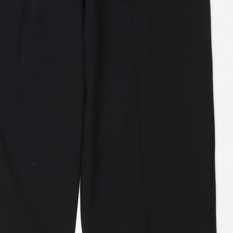 Marks and Spencer Women Black Size 12 Long Bootcut Tailored Trousers