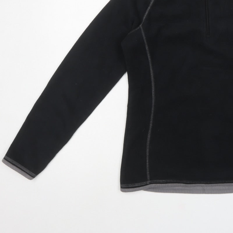 Mountain Warehouse Women’s Black Fleece 1/4 Zip Pullover Sweatshirt UK 10