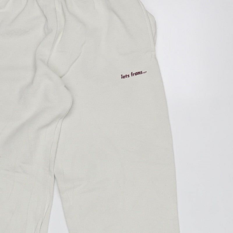iets frans... Women's Ivory S Logo Fleece Jogger Sweatpants