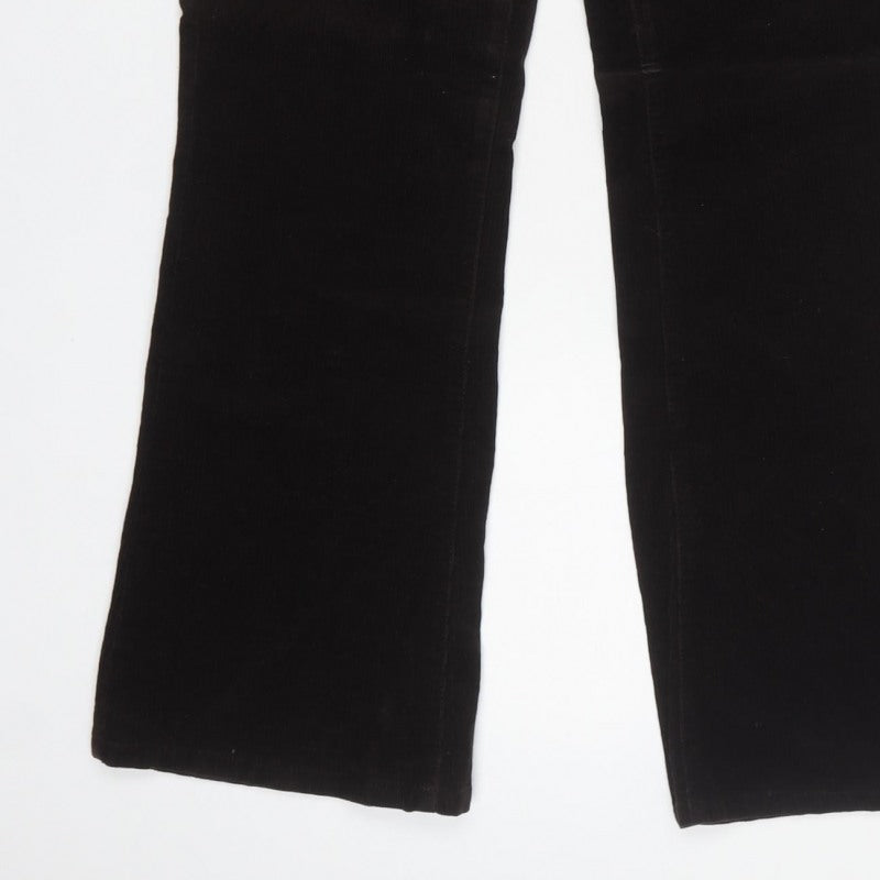 Monsoon Women Black UK 12 Short Corduroy Bootcut Trousers