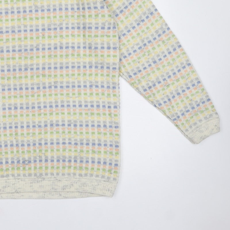 Tangiers Men’s Multicoloured L Geometric Knit Crew Neck Jumper Vintage