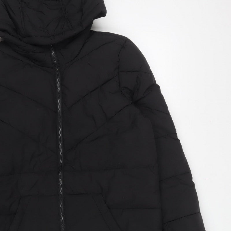 Noisy May Women’s Black S Long Hooded Quilted Puffer Coat