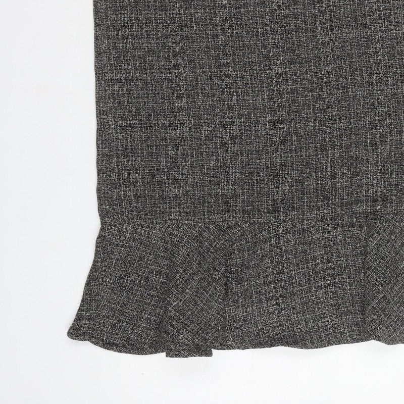 Cotton Traders Women's Grey Size 16 Trumpet Textured Midi Skirt