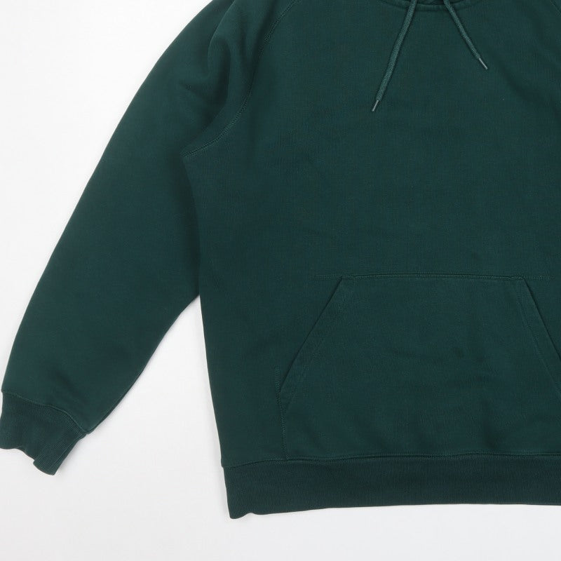 Carhartt Mens Green L Pullover Hoodie Logo Fleece Pocket