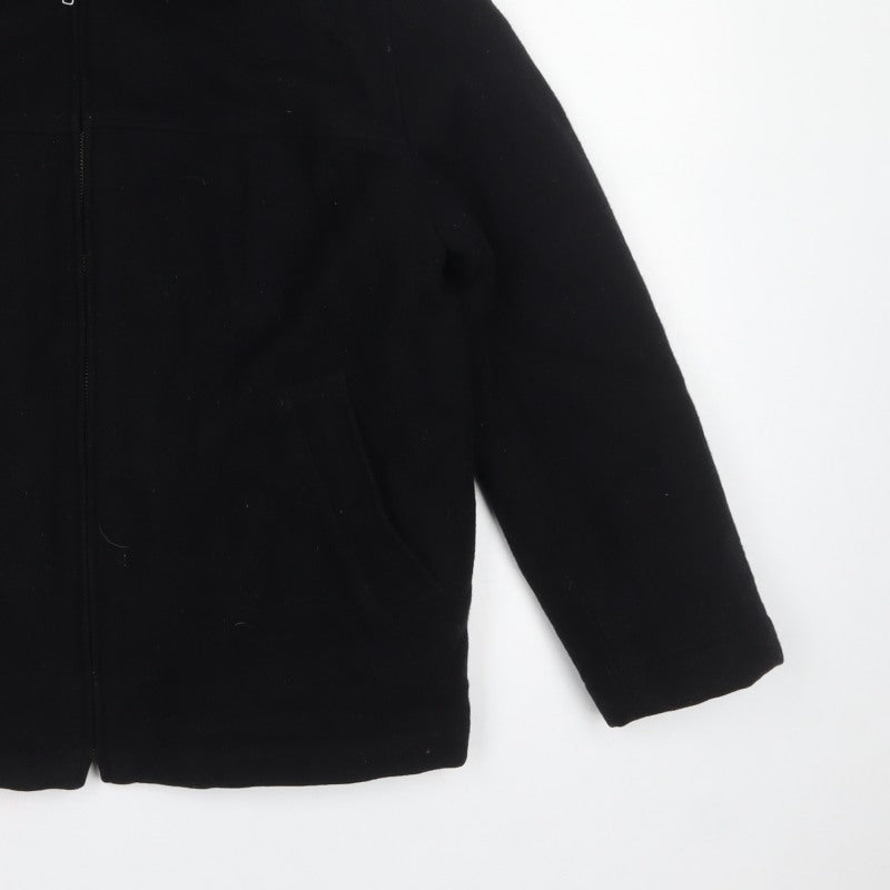 GAP Men's Black XS Wool Blend Zip Jacket Collared Pockets
