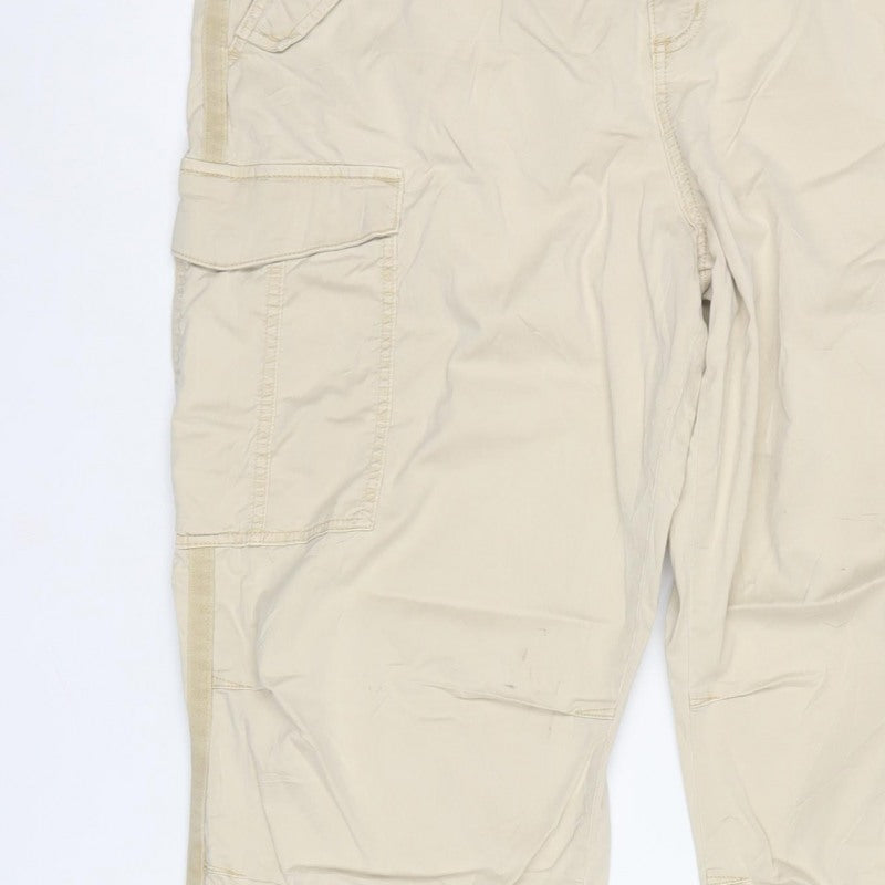 Marks & Spencer Women Beige Size 20 Long Cargo Trousers