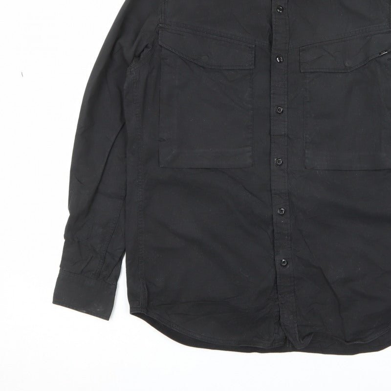 G-Star RAW Men’s Black L Long Sleeve Utility Button-Up Shirt