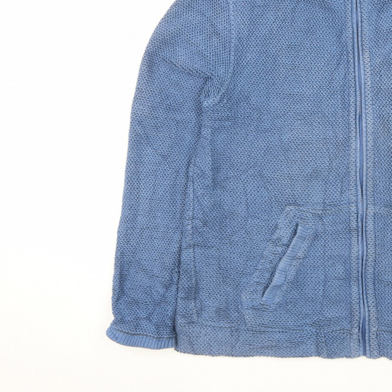 Weird Fish Men’s Blue 2XL Cotton Blend Full Zip Knit Jacket