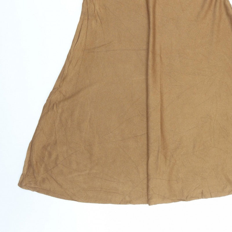 M&S Collection Women’s Brown UK 16 Long Flared Stretch Skirt