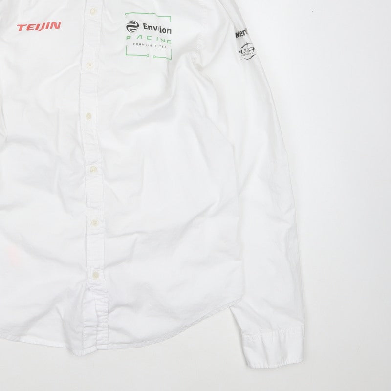 Superdry Men’s White XL Racing Logo Long Sleeve Button-Up Shirt