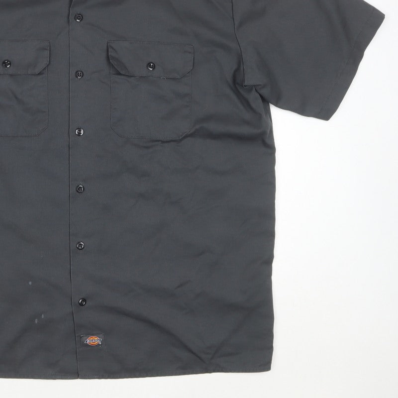 Dickies Men’s Black XL Short Sleeve Workwear Button-Up Shirt