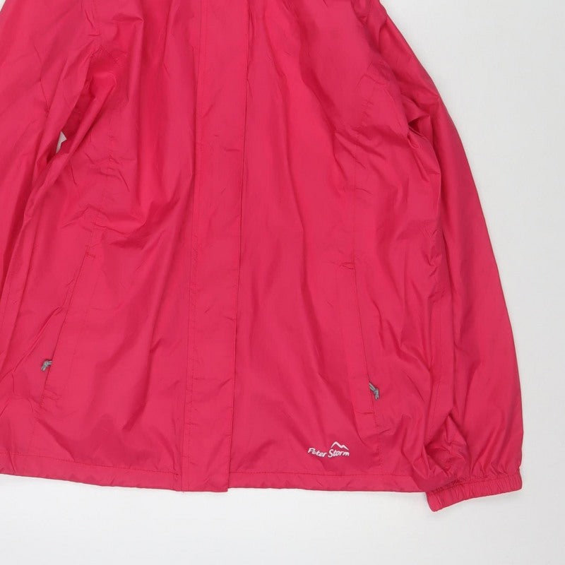Peter Storm Women's Pink Size 14 Hooded Long Rain Coat Jacket