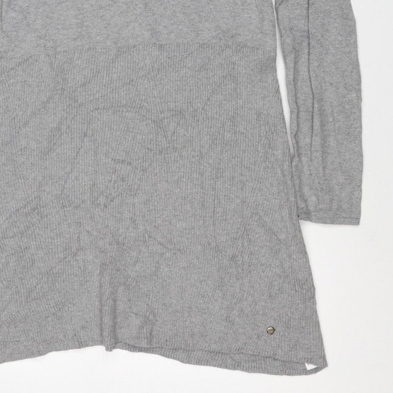 Massimo Dutti Women Grey S Cashmere Blend Knit Jumper Dress