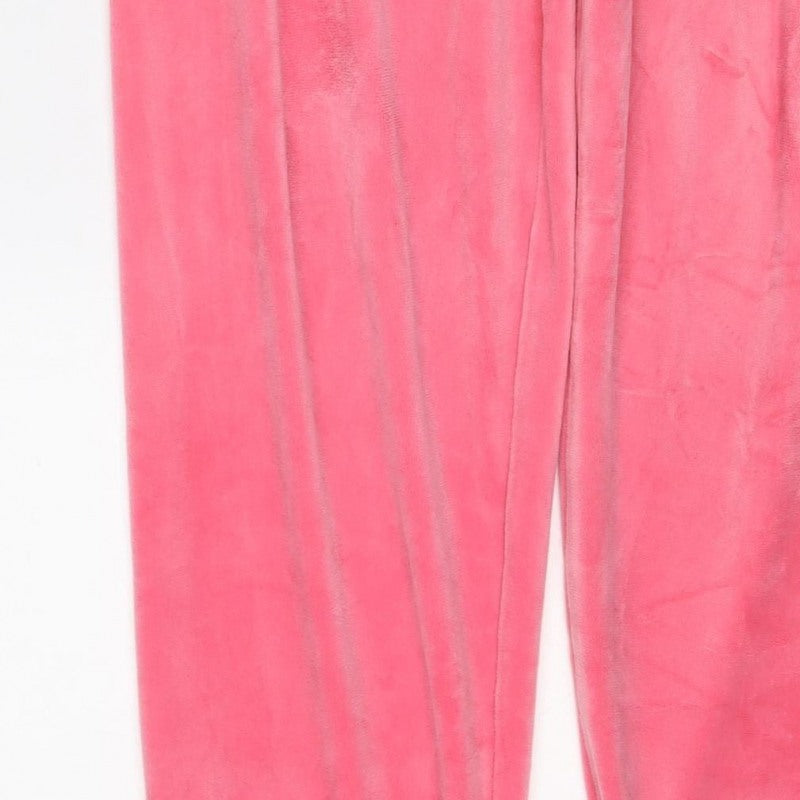 Juicy Couture Girls Pink 12-13 Years Velour Jogger Track Pants Logo