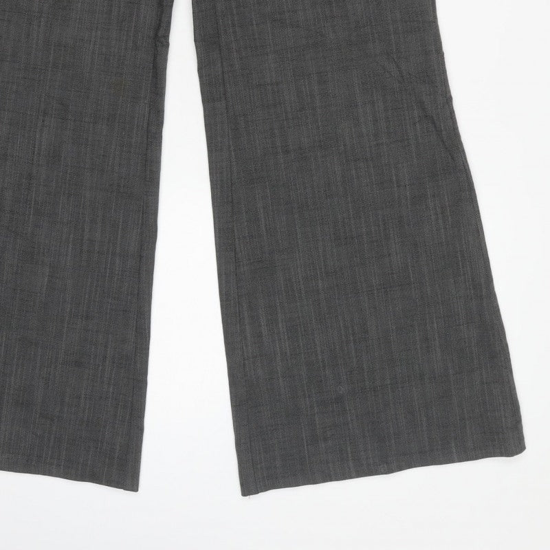 Next Women’s Grey Pinstripe Petite UK 6 Flared Tailored Trousers