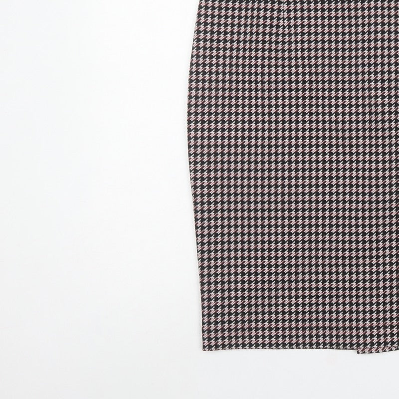Marks and Spencer Women's Red Mix UK 16 Houndstooth Pencil Knee Skirt