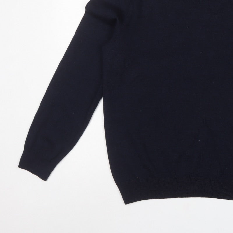 Gap Women’s Blue Merino Wool V-Neck Long Sleeve Pullover Jumper L