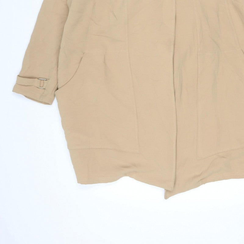 River Island Women’s Beige Size 16 Basic Open Jacket Buckle Cuffs