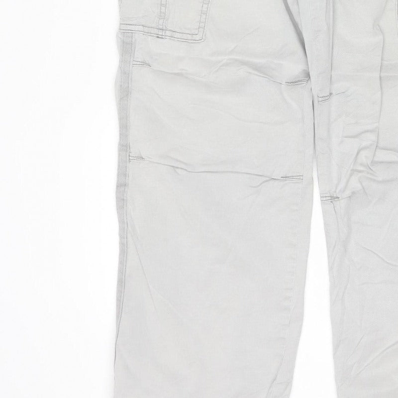 Marks and Spencer Women Grey Cargo Trousers UK 8 Short Straight Leg
