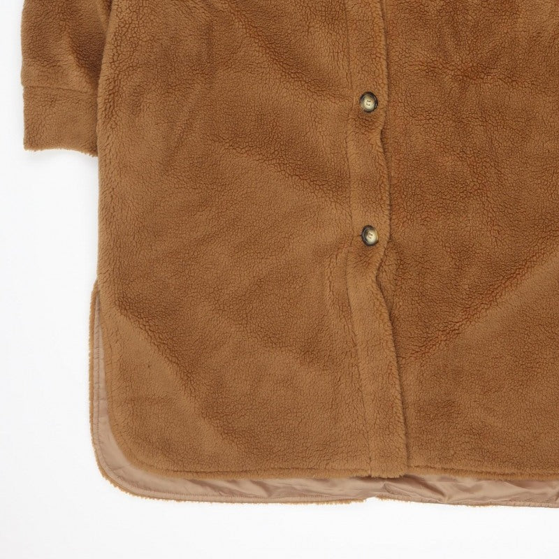 In The Style Women’s Brown Teddy Fleece Long Coat Size 14