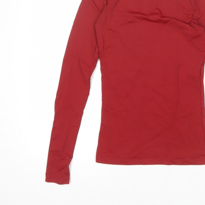 Zara Women Red Size S Basic Slim Fit Long Sleeve Jersey Top