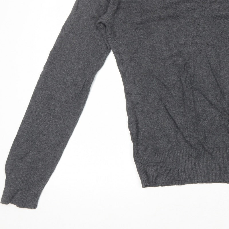 GAP Men’s Grey M V-Neck Fine Knit Pullover Jumper