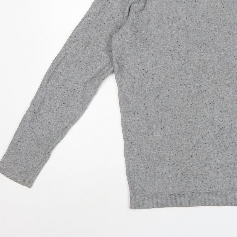 Selected Homme Men Grey S Crew Neck Lightweight Knit Jumper