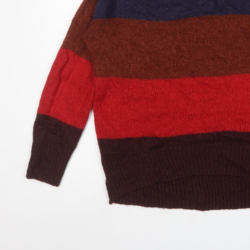 New Look Women’s Multicoloured Stripe Chunky Knit Pullover Jumper L
