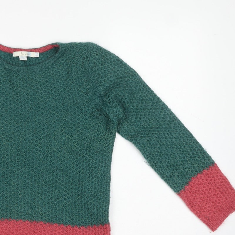 Boden Women’s Multicoloured Wool Waffle Knit Crew Neck Jumper UK 8