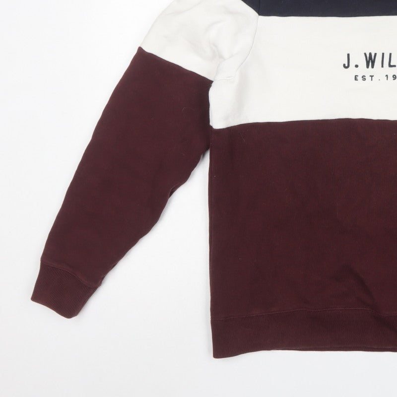 Jack Wills Men's Multicoloured S Pullover Logo Crew Neck Sweatshirt