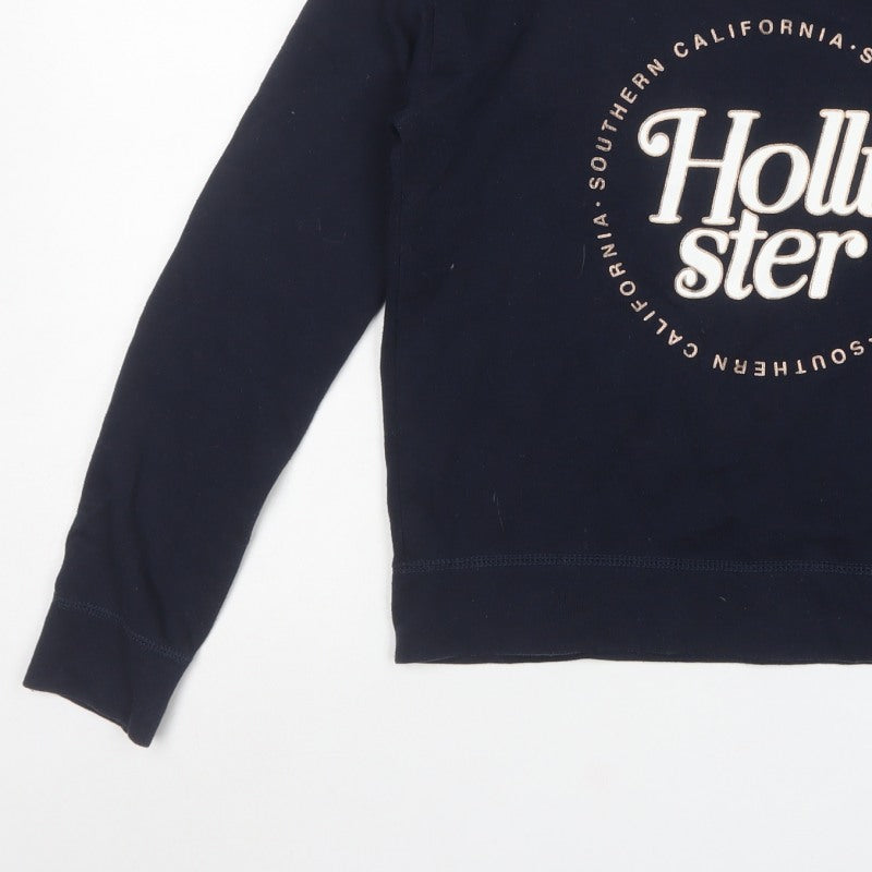Hollister Women’s Blue S Logo Graphic Crew Neck Pullover Sweatshirt