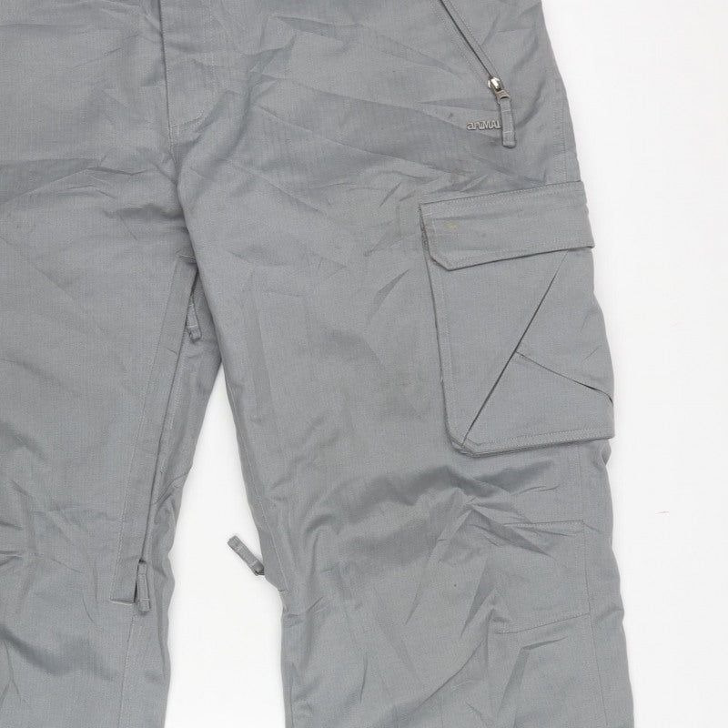 Animal Mens Grey XL Technical Snow Pants Cargo Ski Insulated Waterproof