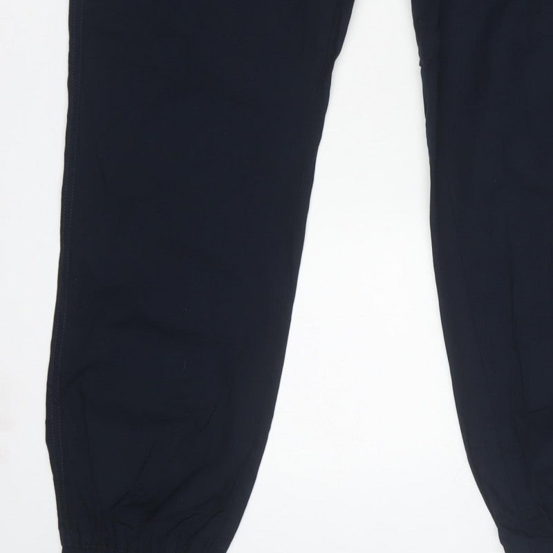 Marks and Spencer Men Blue M Cotton Drawstring Cuffed Jogger Trousers
