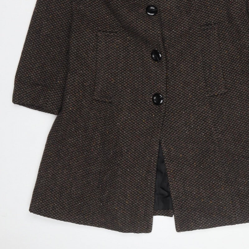 Fleet Street Ltd Women's Brown Wool Blend Long Overcoat Size S