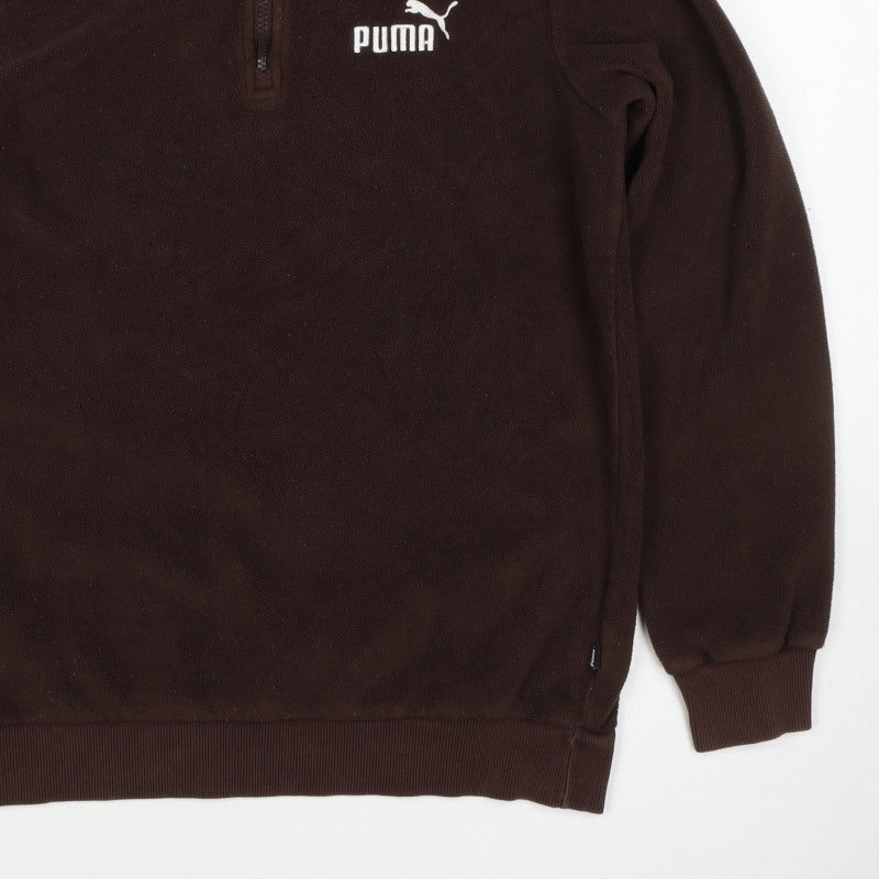 Puma Women’s Brown UK 16 1/4 Zip Fleece Sweatshirt Logo