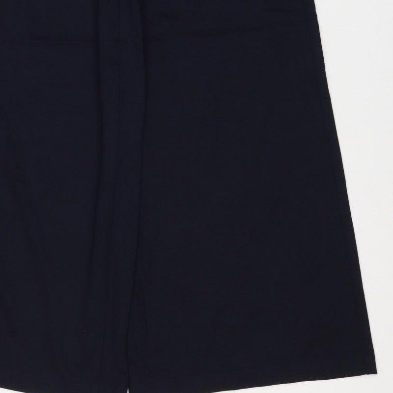 Marks & Spencer Women Blue Size 6 Short Wide Leg Stretch Trousers