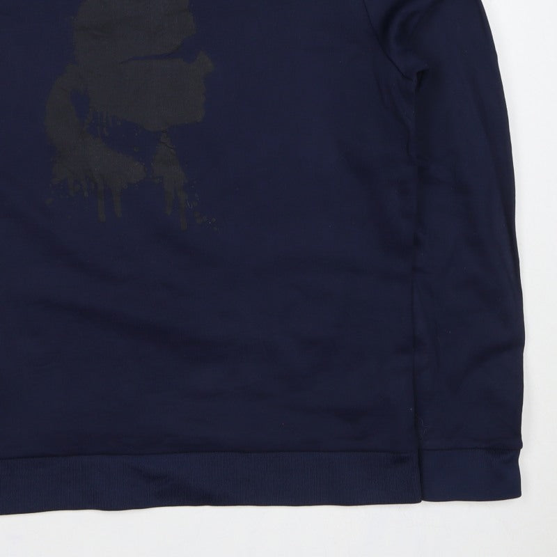 Karl Lagerfeld Men’s Blue M Logo Graphic Crew Neck Pullover Sweatshirt