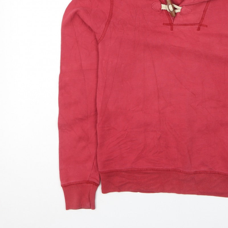 Tommy Hilfiger Men Red S Vintage Fit Toggle Hoodie Fleece Logo