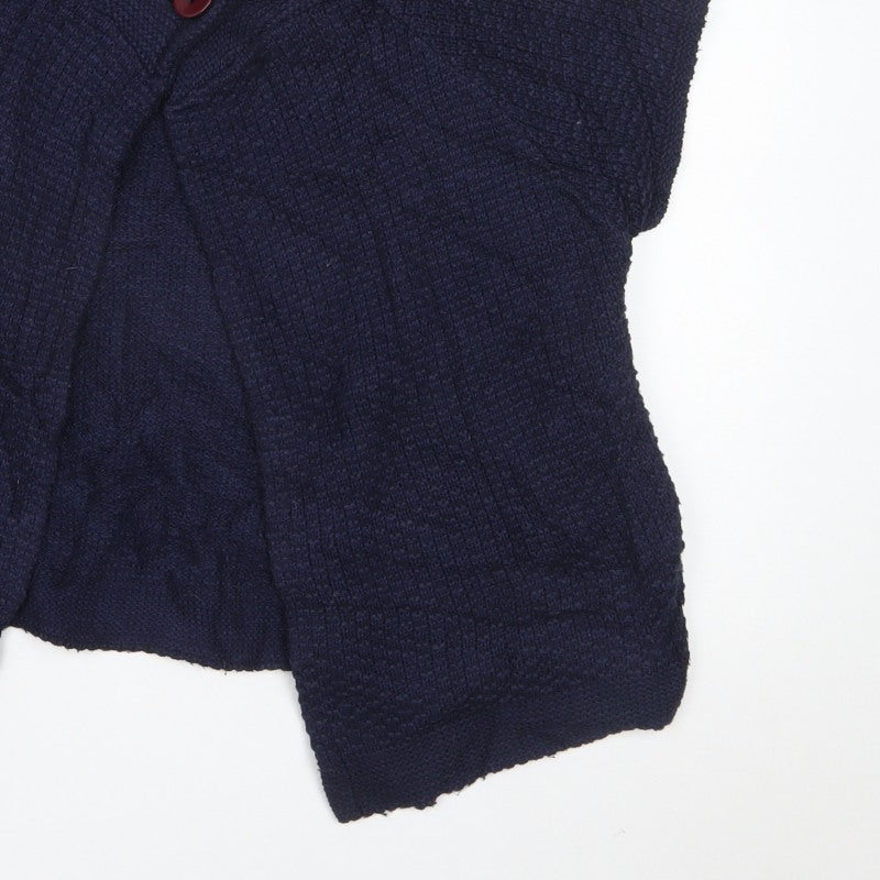 Wallis Women’s Blue L Short Sleeve Knit Cardigan One Button