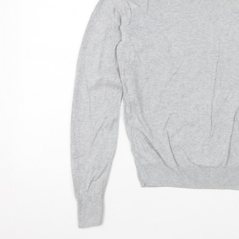 Uniqlo Women Grey XS Crew Neck Long Sleeve Fine Knit Pullover Jumper