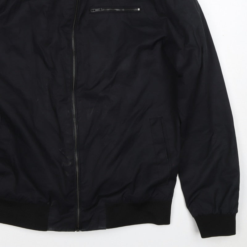 Burton Menswear Men Black L Bomber Jacket Full Zip Lightweight