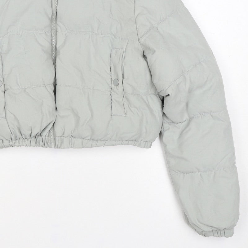 PrettyLittleThing Women’s Grey UK 10 Cropped Puffer Jacket